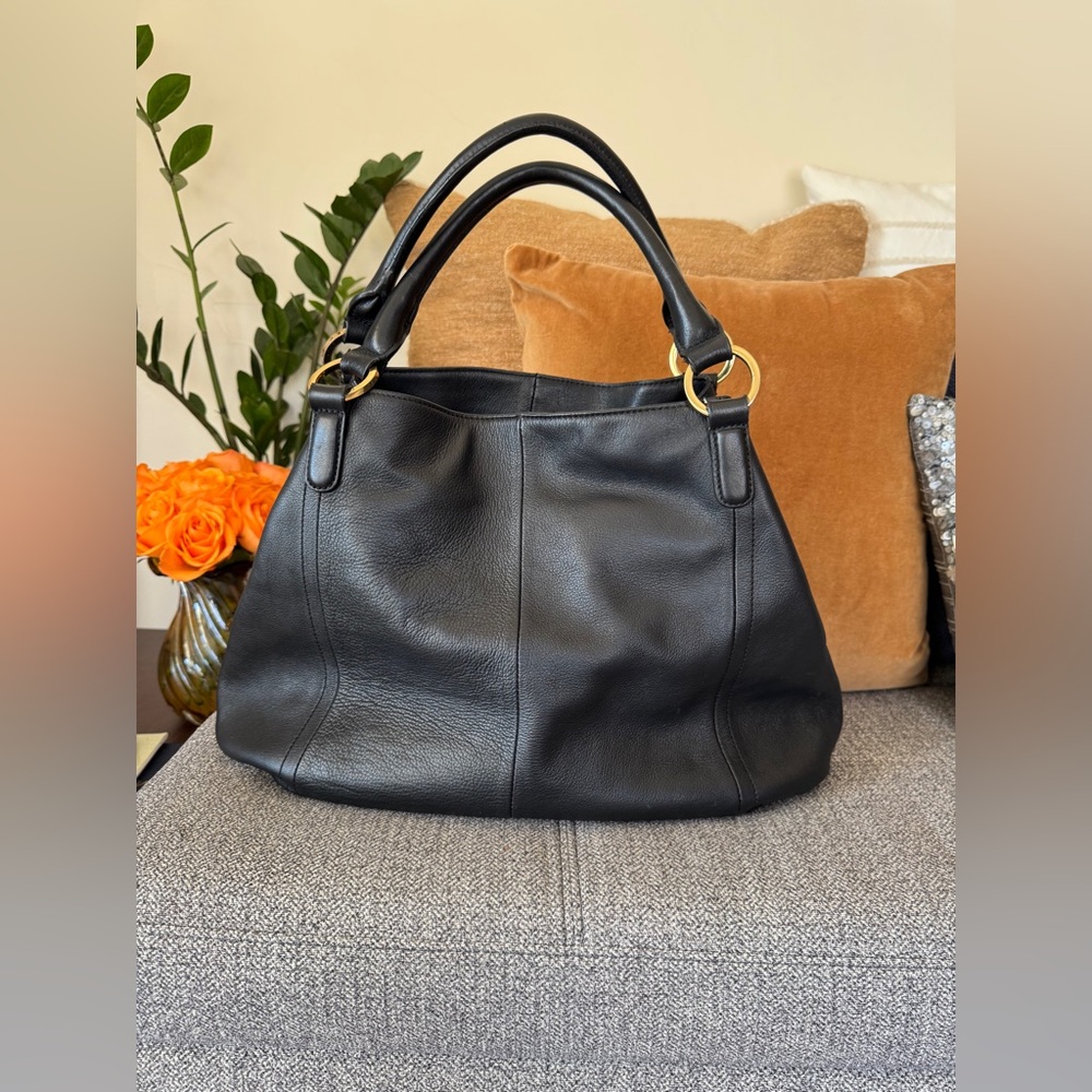 G.I.L.I. Large Black Leather Roma Hobo Shoulder Bag❤️ - Picture 10 of 13